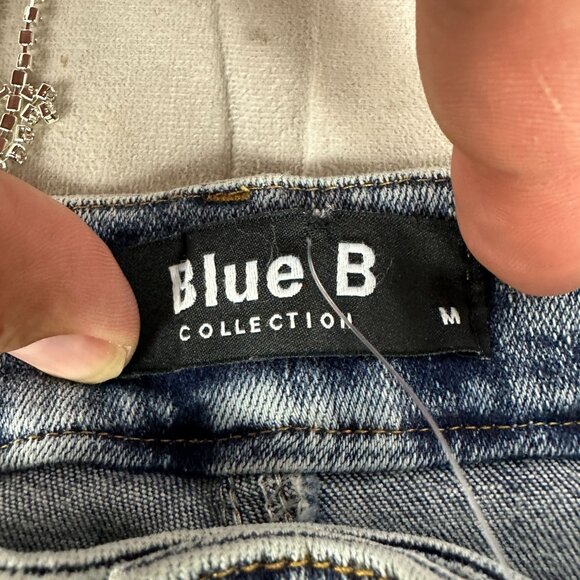 Blue B Collection Womens Size M Light Blue Denim Jeans With Rhinestone Fringe - Picture 4 of 7
